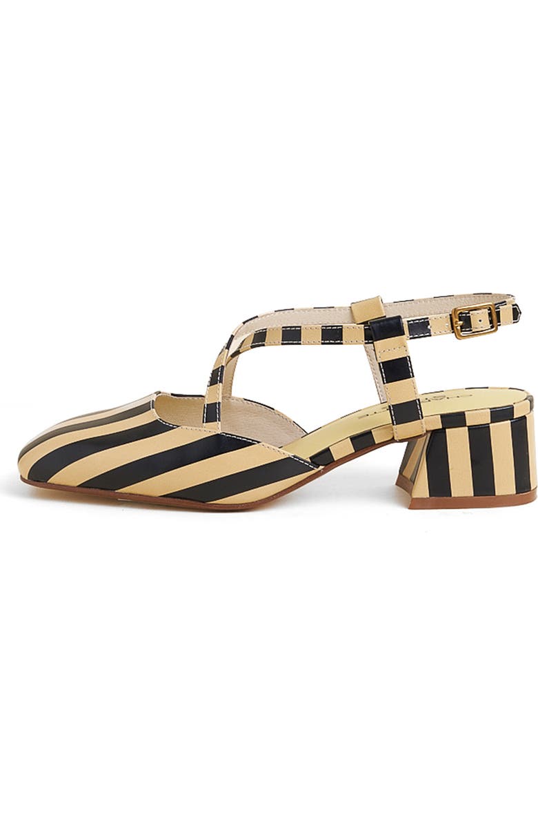 Vera Crisscross Slingback Low Block Heel Pump