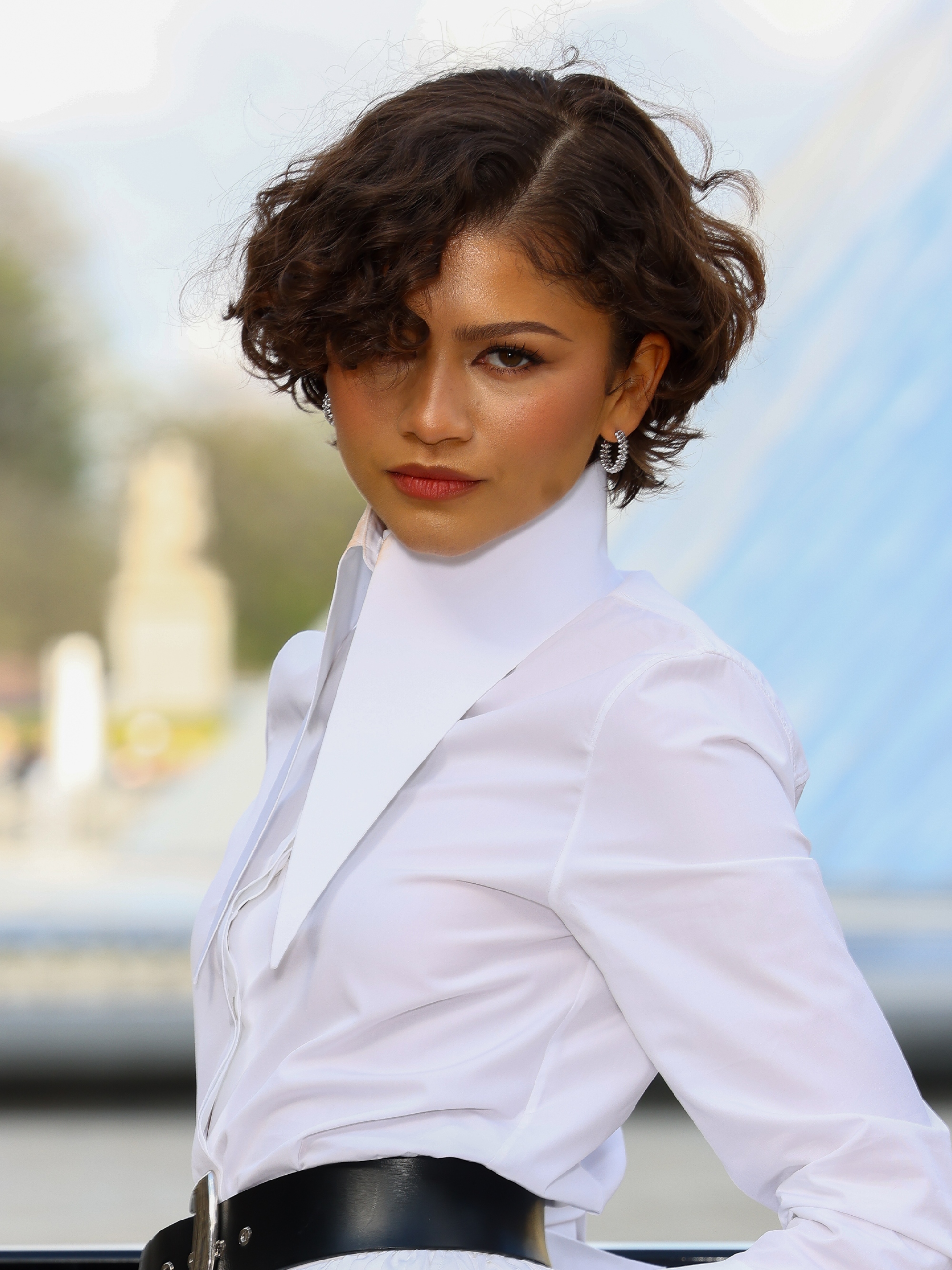 Zendaya attends the Louis Vuitton Womenswear Fall/Winter 2026-2027 show as part of Paris Fashion Week with a wavy bob