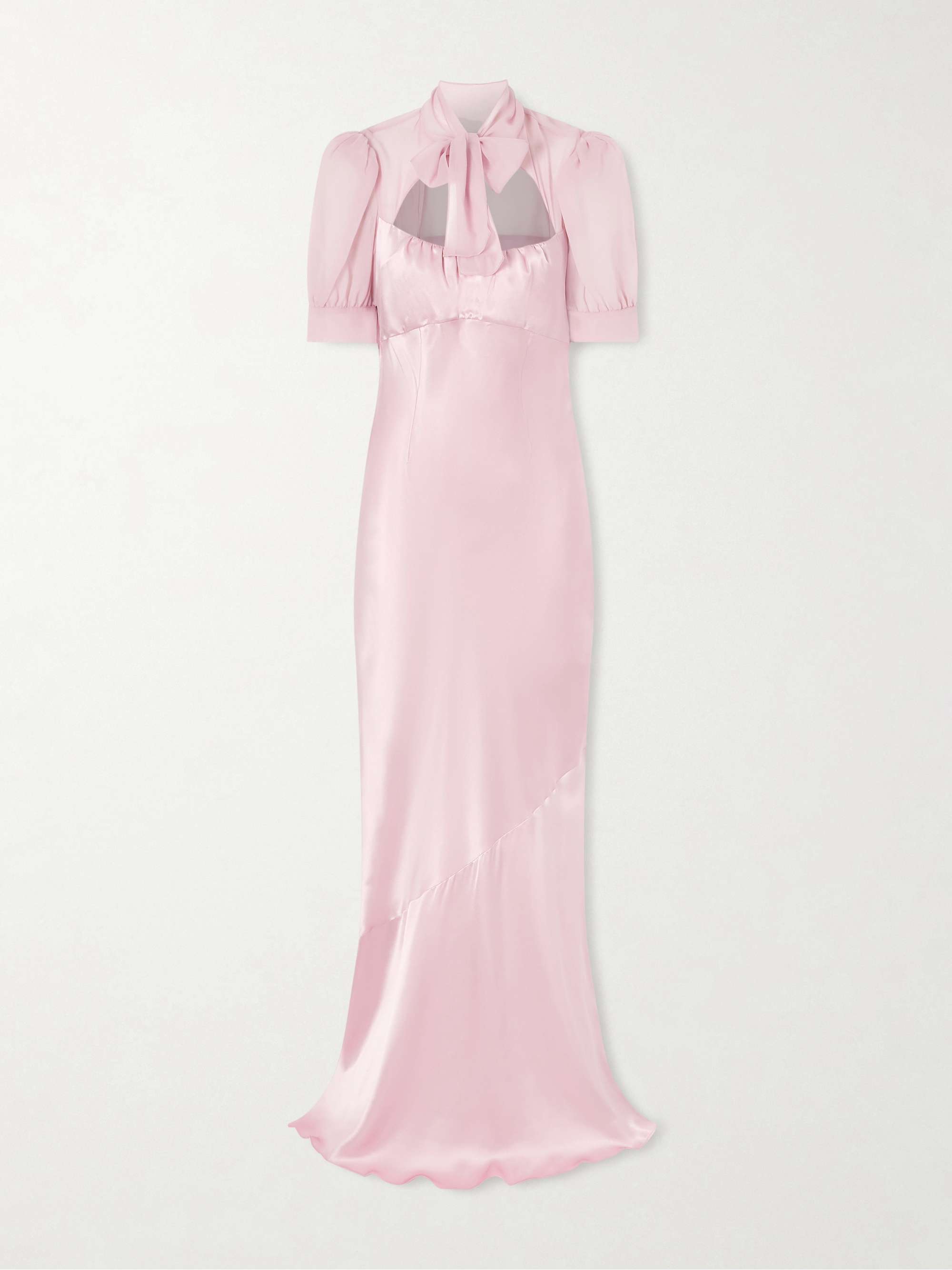 Pussy-Bow Silk-Satin and Georgette Gown