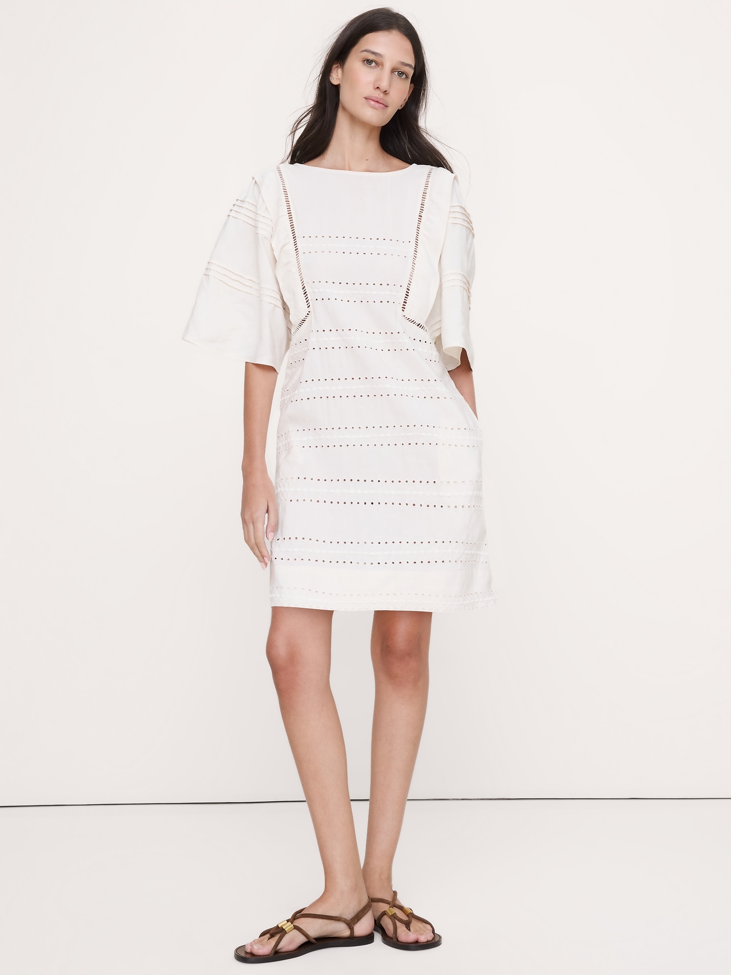 Tencel&amp;trade;-Linen Eyelet Mini Dress