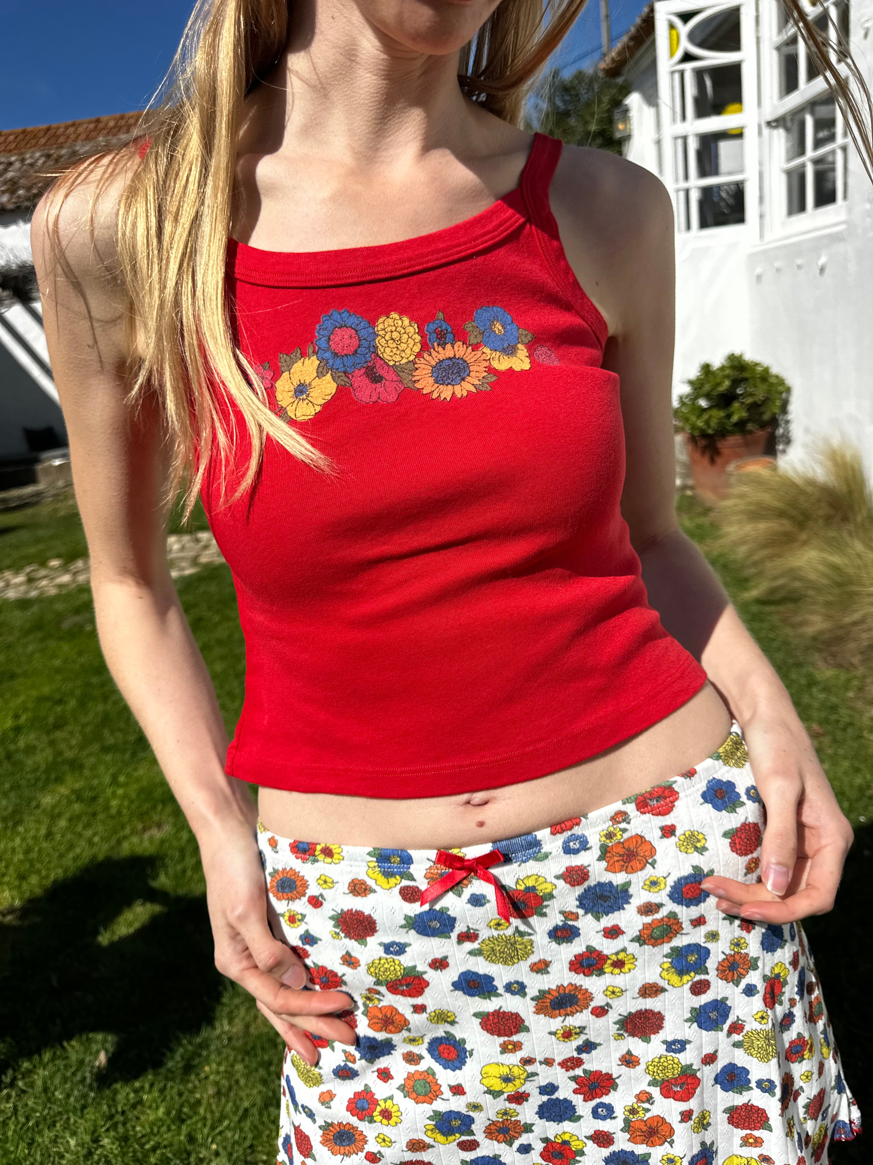 Harley Tank - Red Floral