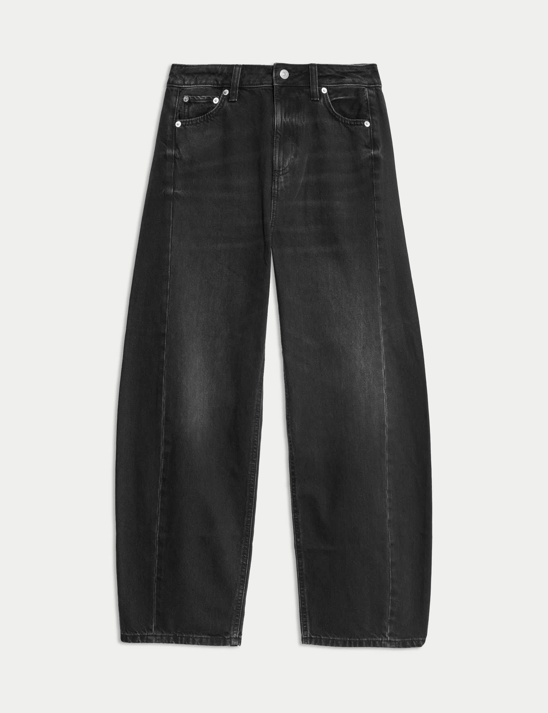 Mid Rise Barrel Jeans