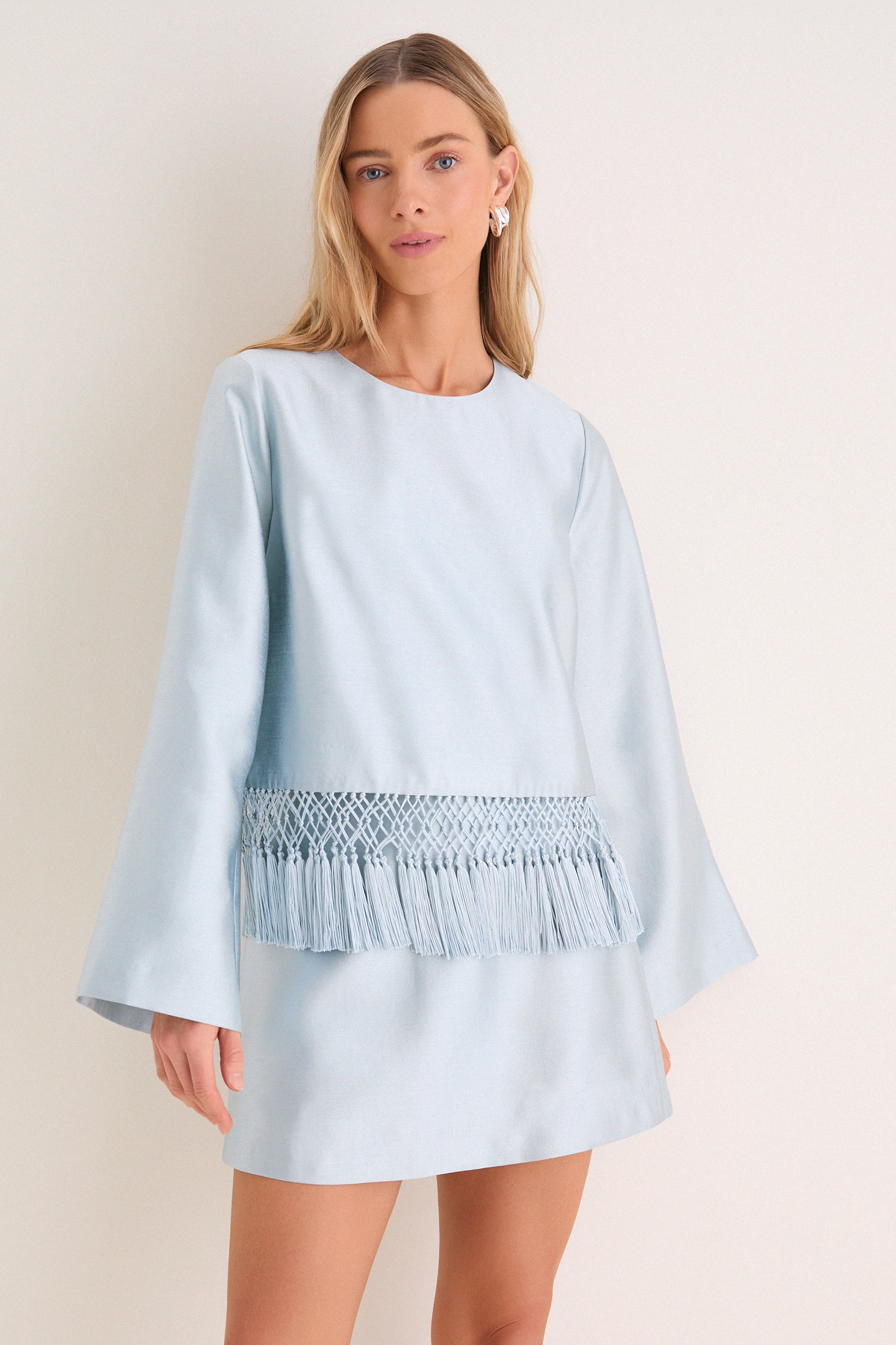 Pewter Blue Maxine Tassel Top