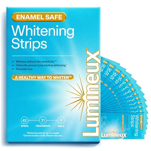 Lumineux Teeth Whitening Strips - 21 Treatments (3 Months) - Peroxide Free - Enamel Safe for Whiter Teeth - Whitening Without the Sensitivity - Dentist Formulated - Sensitivity