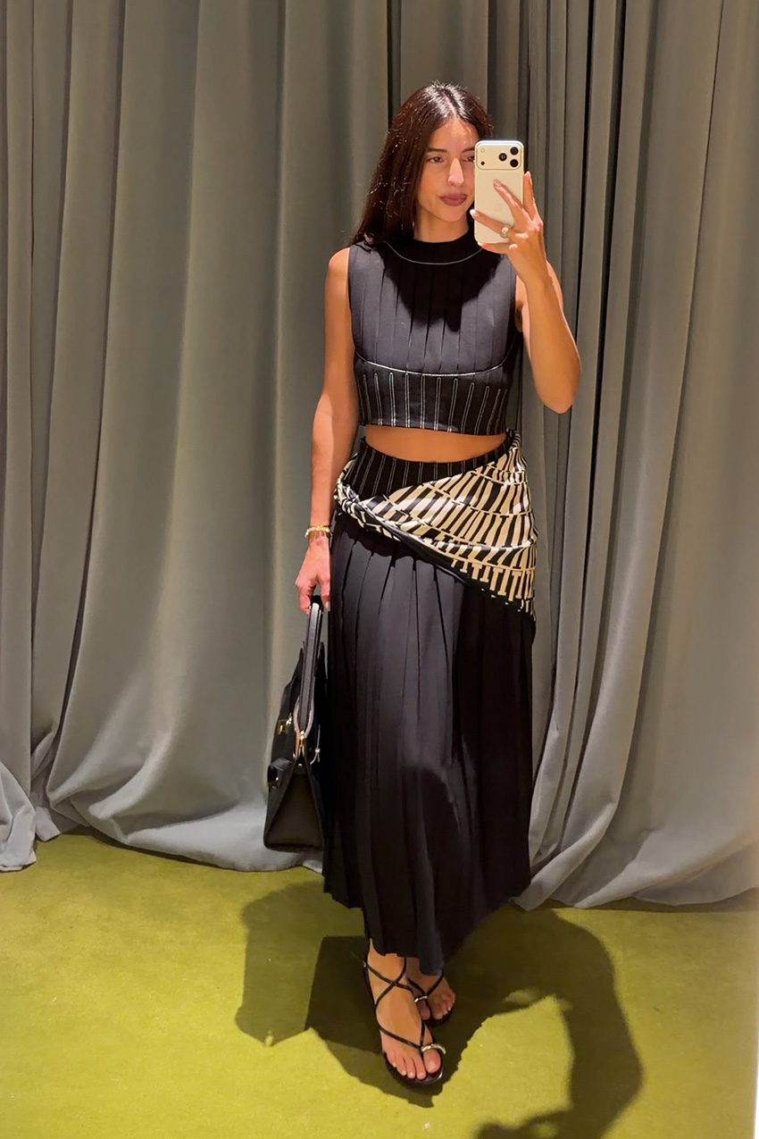 Bettina Looney wearing a matching set.