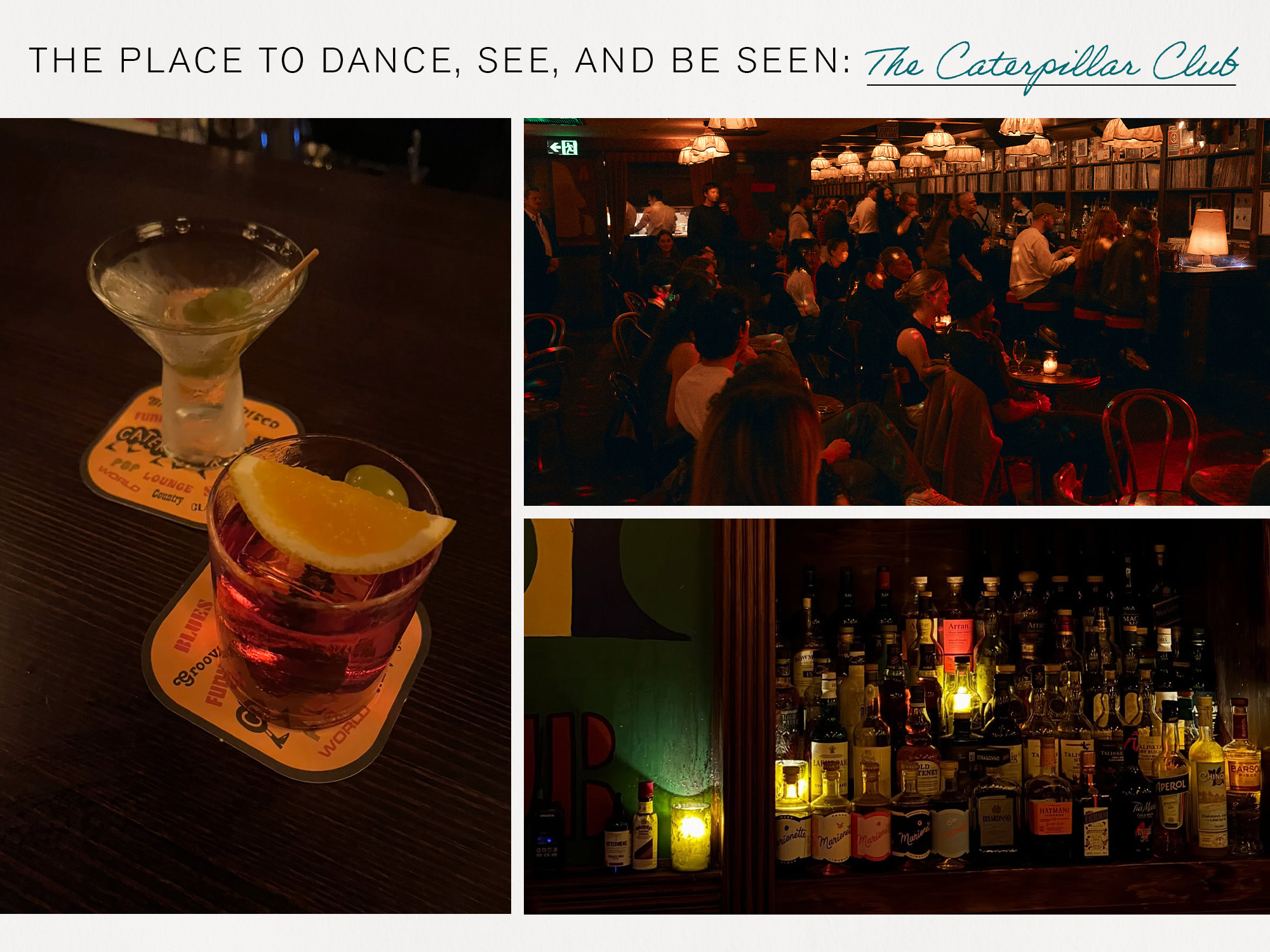 Collage of The Caterpillar Club in Sydney, Australia.