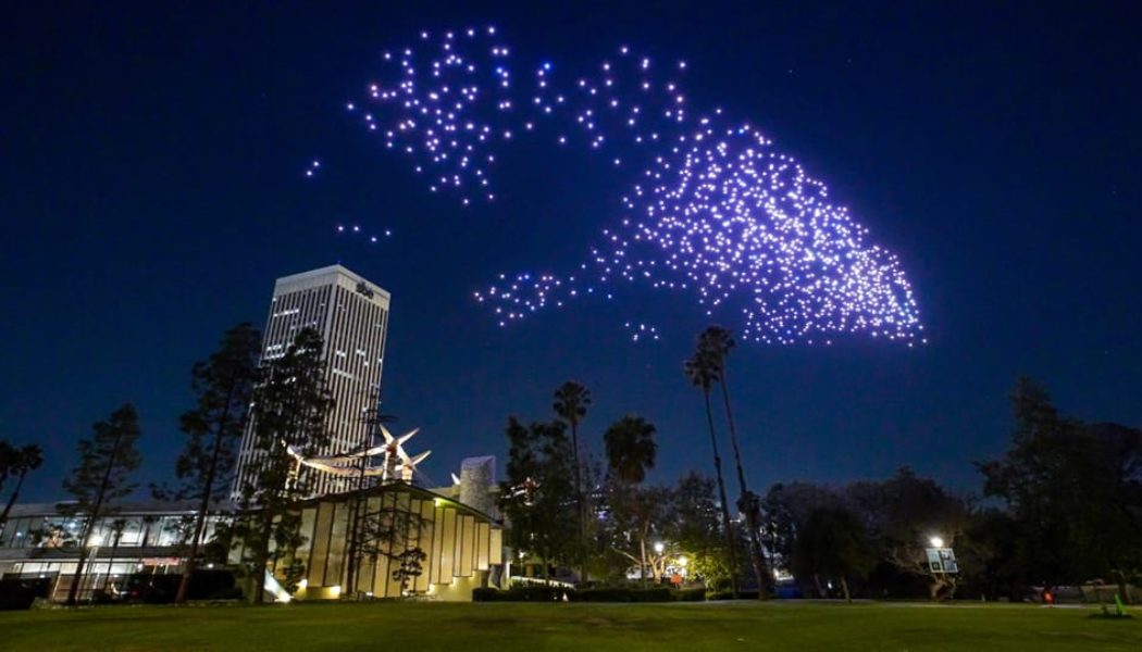 DRIFT Releases a Flock of 1000 Drones Above LACMA