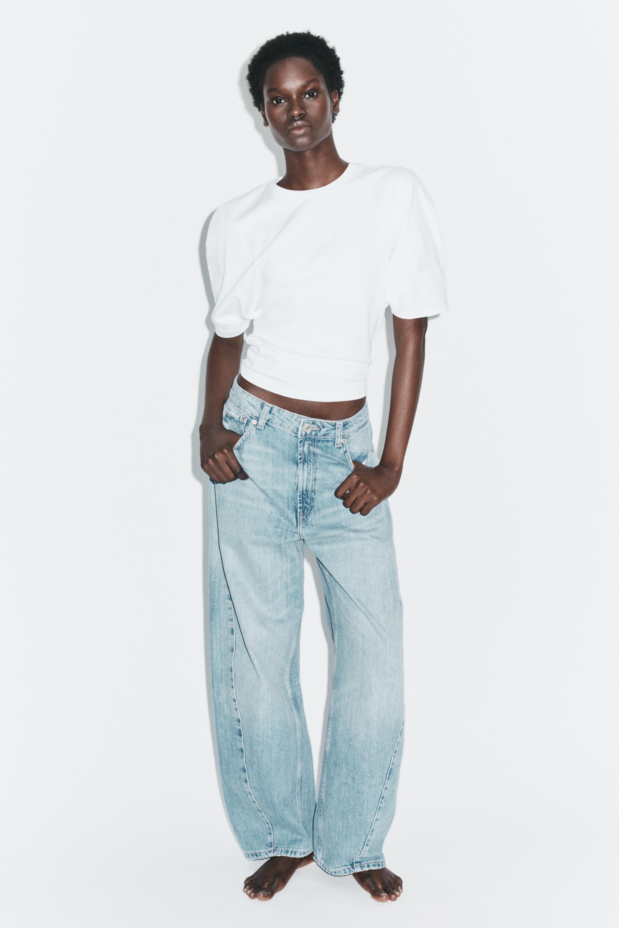 Trf Mid-Rise Baggy Barrel Jeans