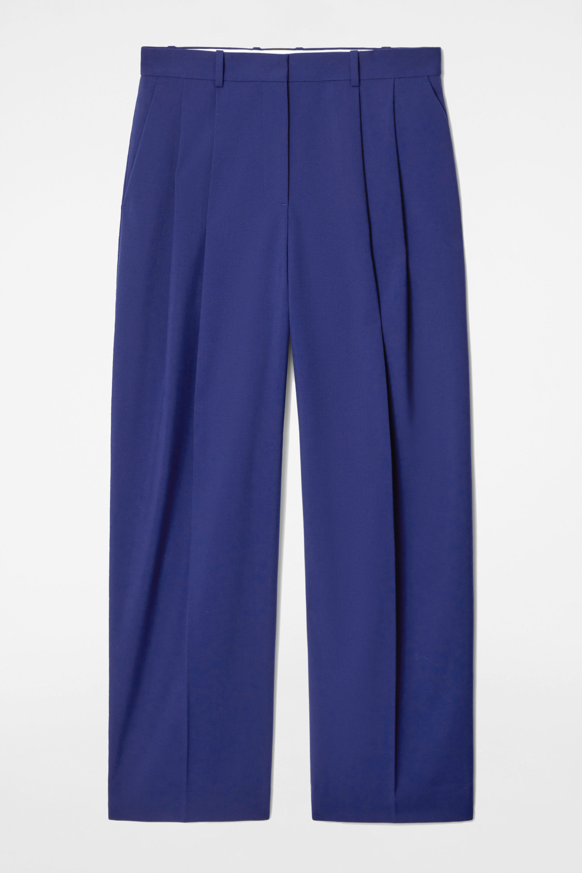 Relaxed Twill Wide-Leg Trousers