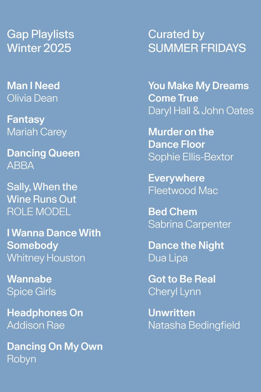 Gap Is a Real Music Fan young miko katseye denim ad campaign visual leon thomas zac posen sombr custom grammys playlist sandy liang harlem fashion council sushi club collab awake hoodie drop interview coachella hoodie house custom