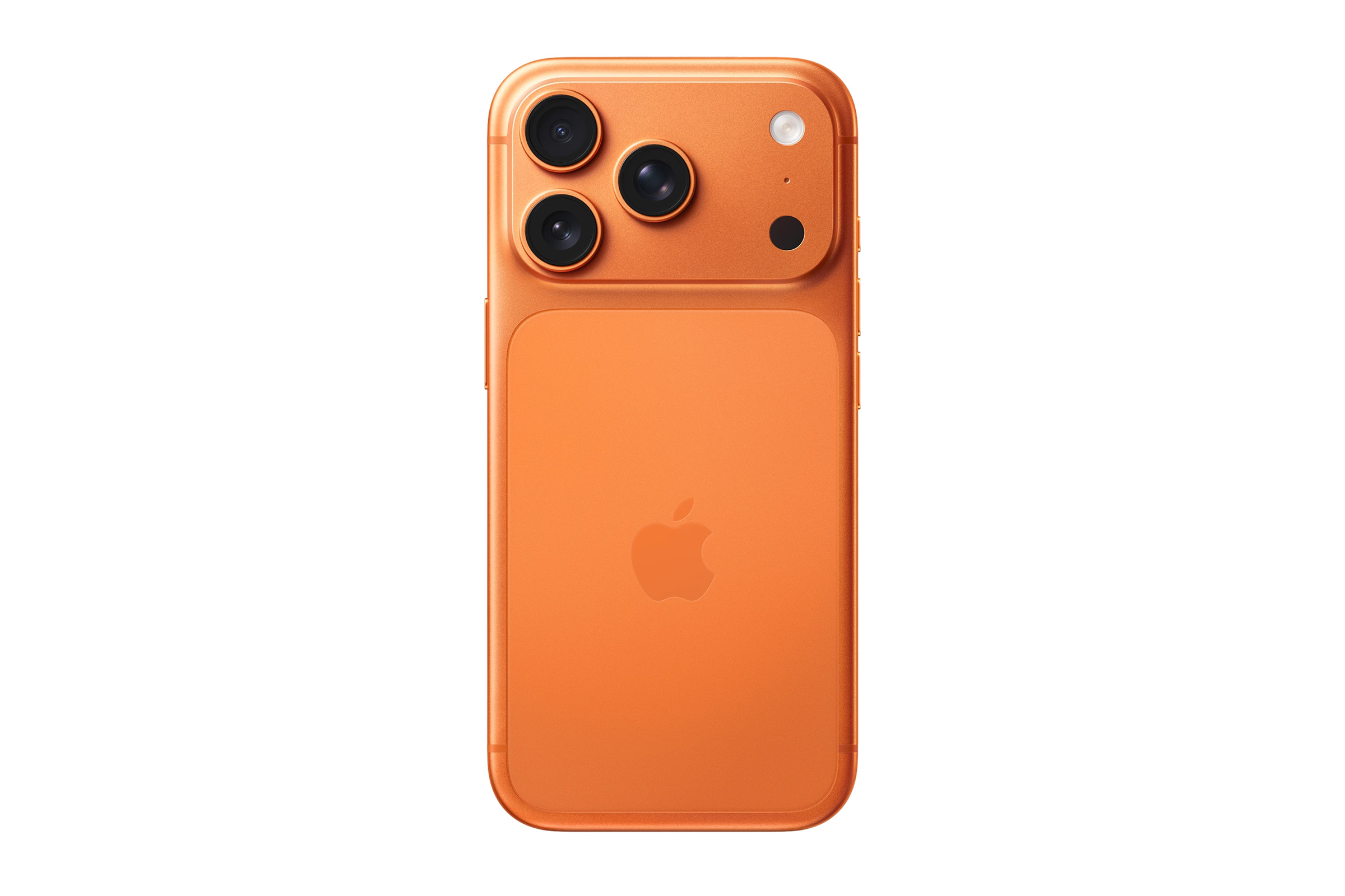Orange iPhone 17 Pro on a white background