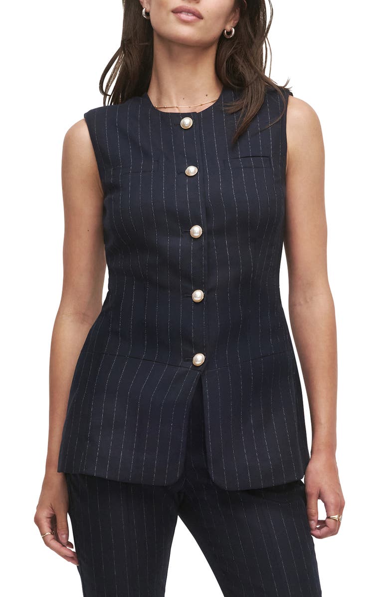 The Clocking in Pinstripe Button-Up Blouse