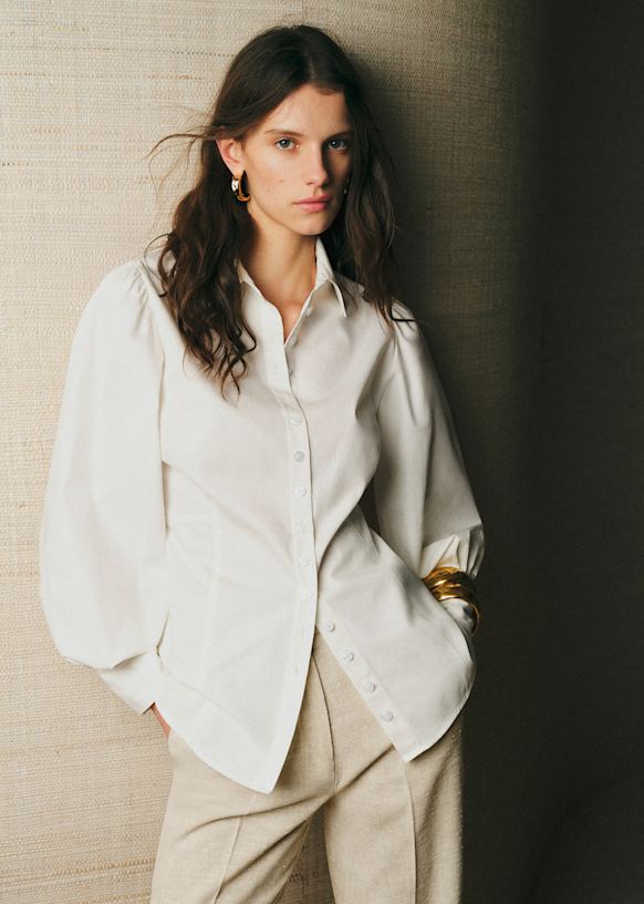 Sullia Shirt - Ecru - Organic Cotton - S&amp;eacute;zane