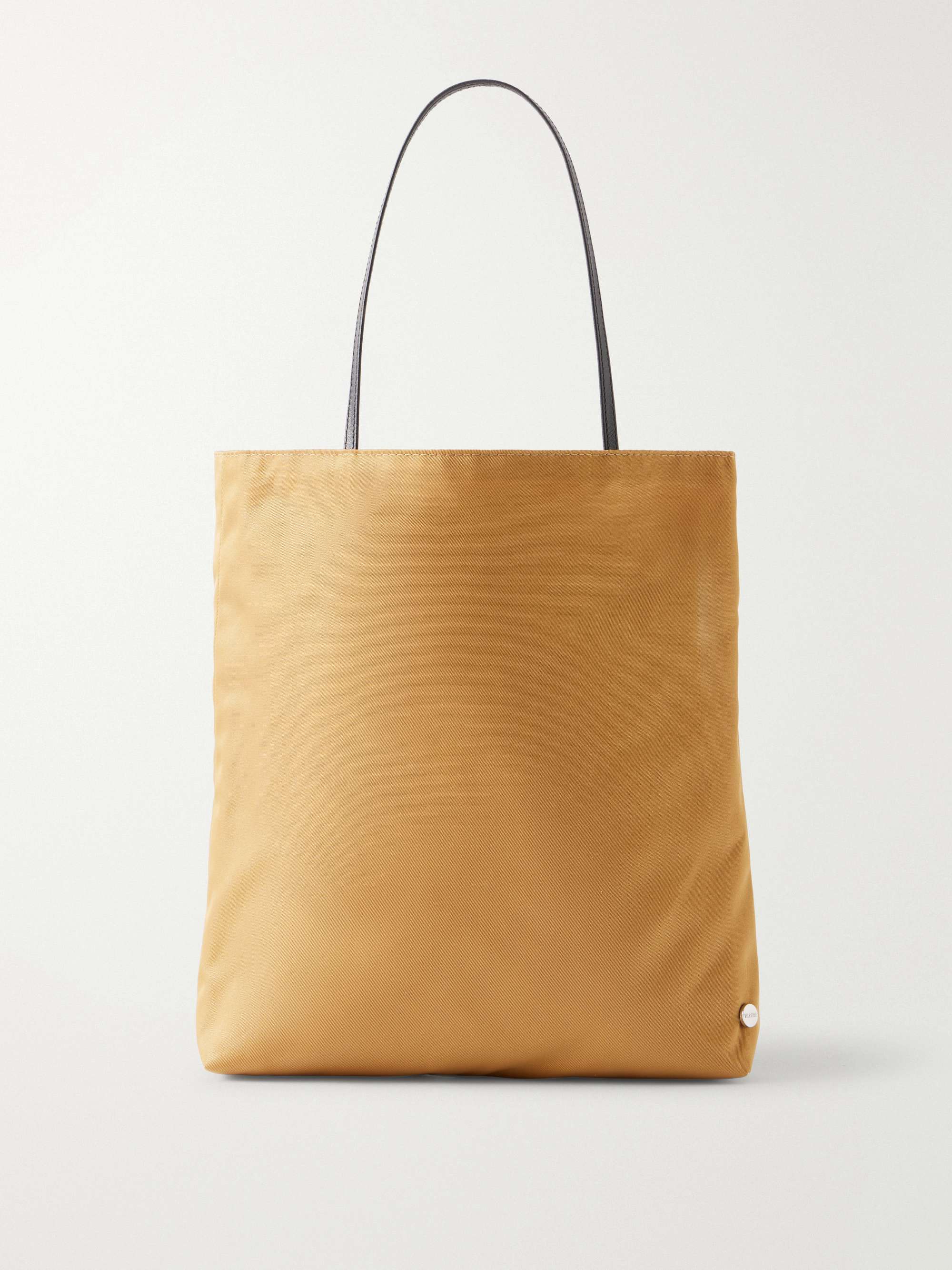 Thea Leather-Trimmed Satin-Shell Tote Bag