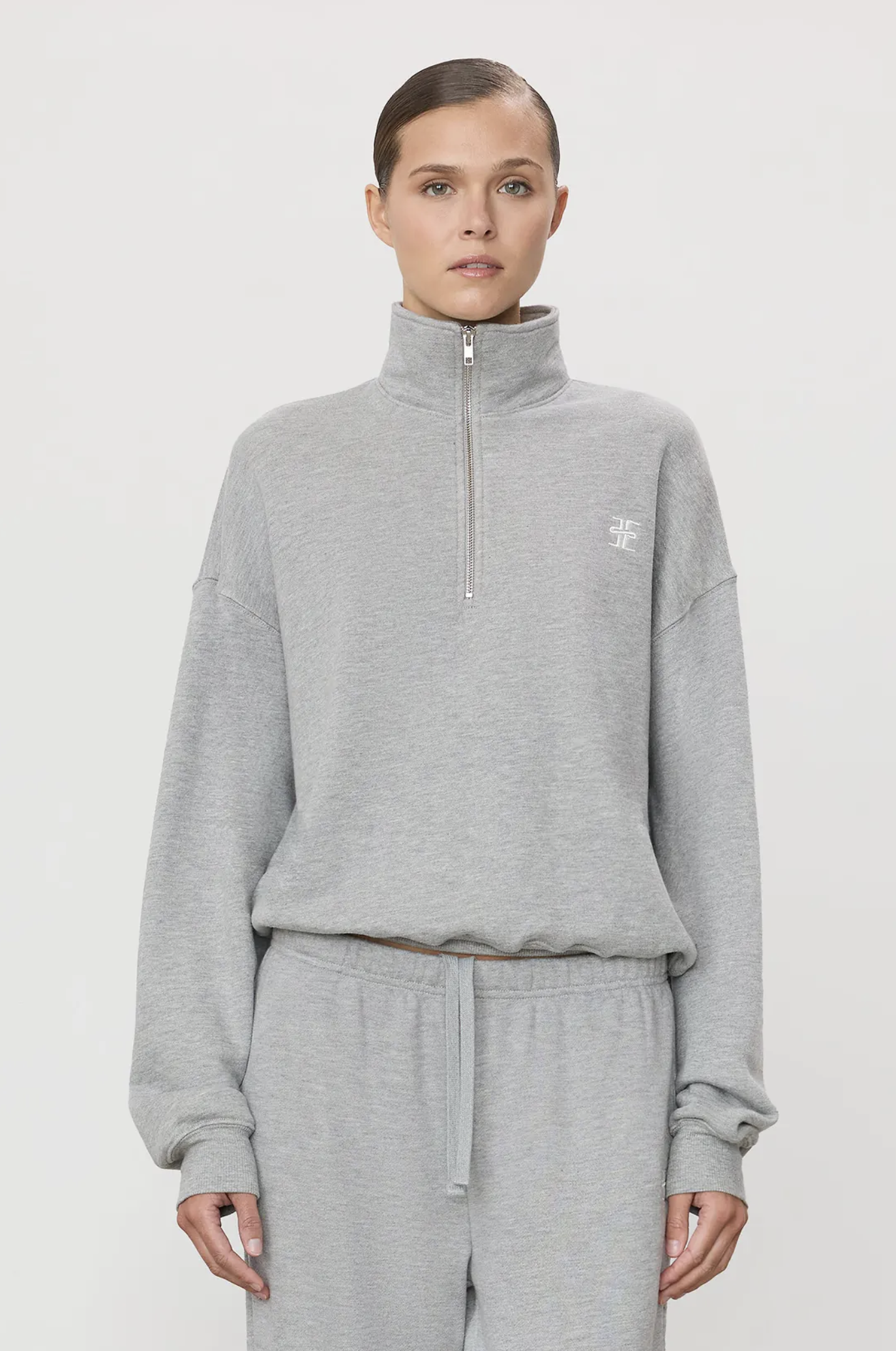 eterne, Oversized Half-Zip Sweatshirt