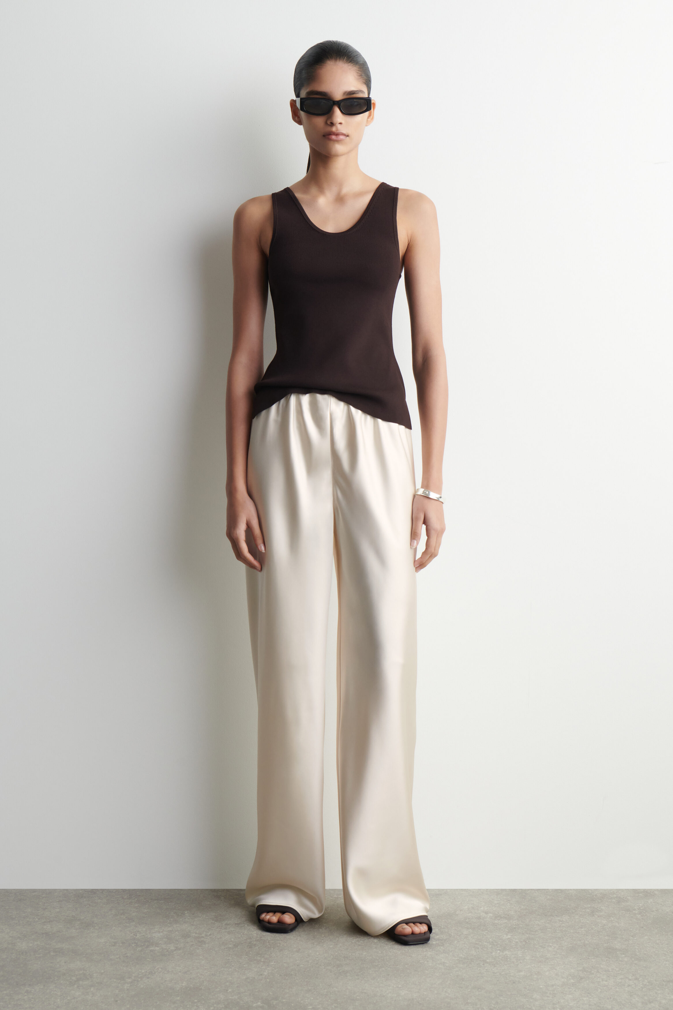Satin Wide-Leg Pants