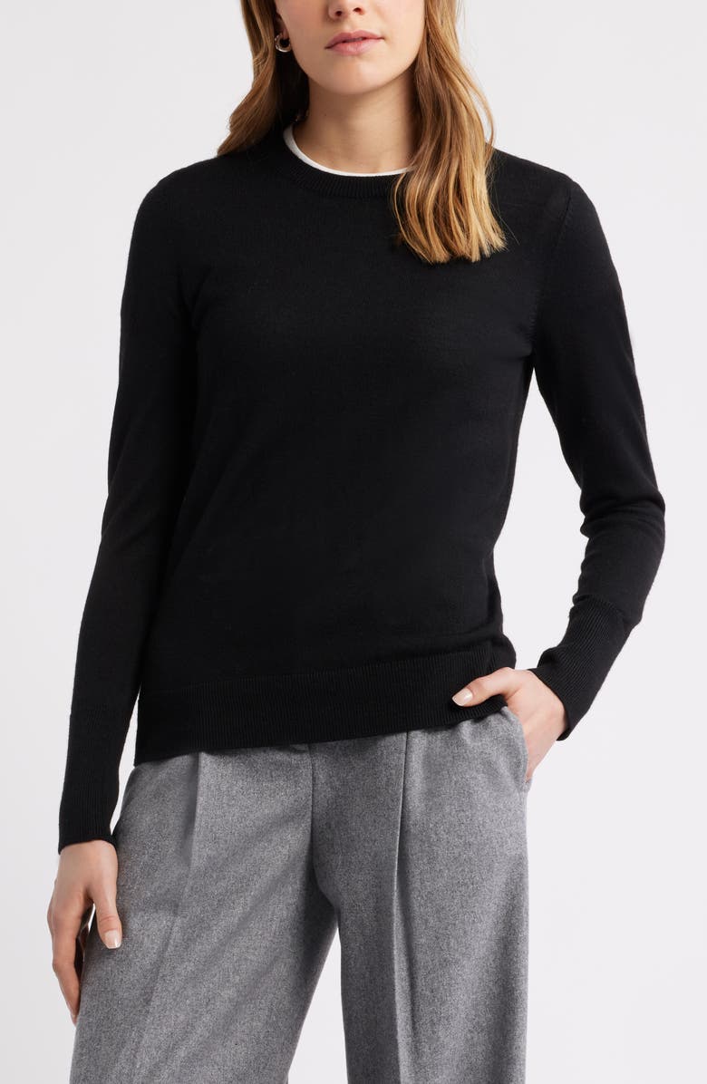 Merino Wool Blend Crewneck Sweater