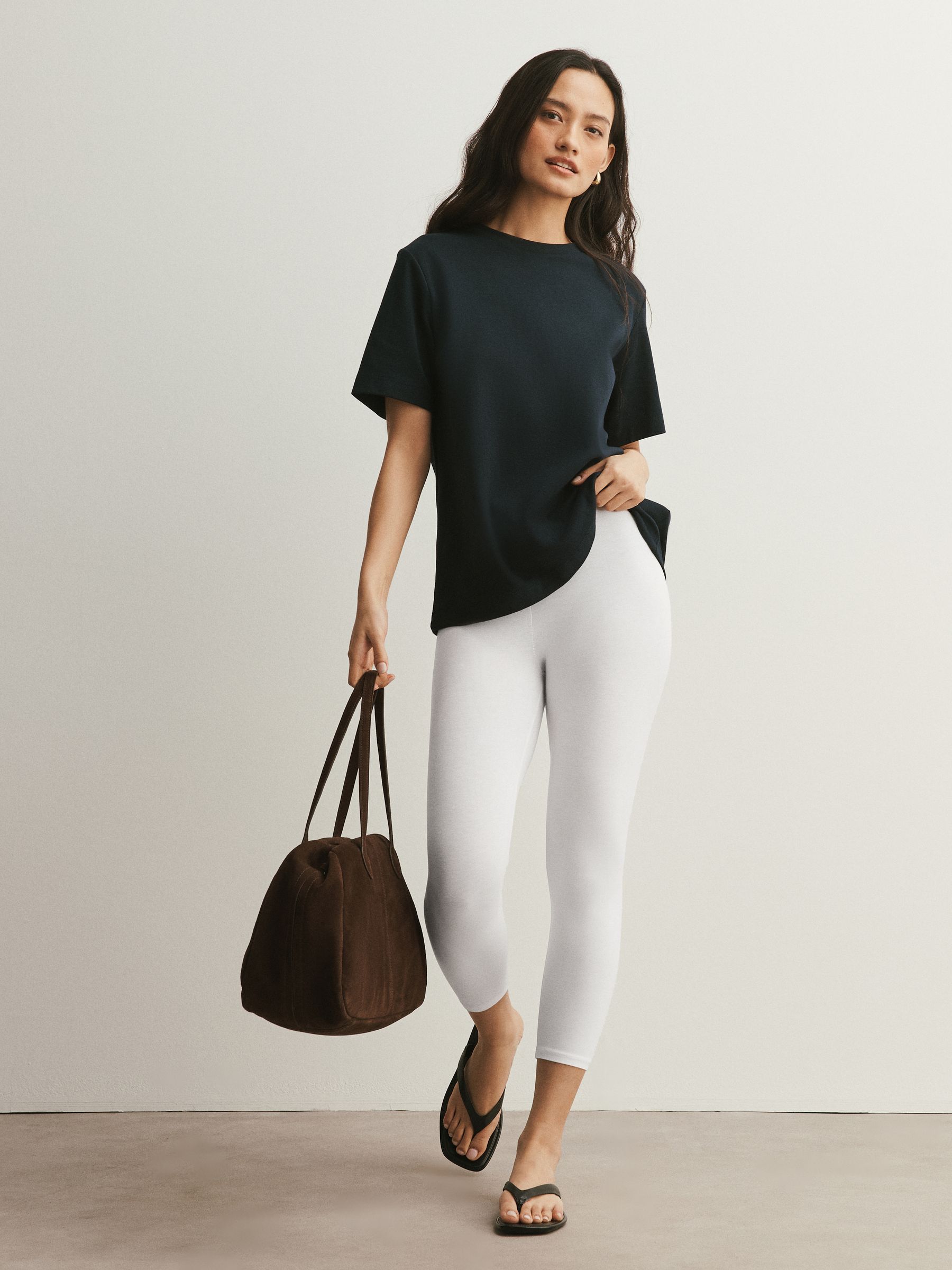 White Cropped Leggings