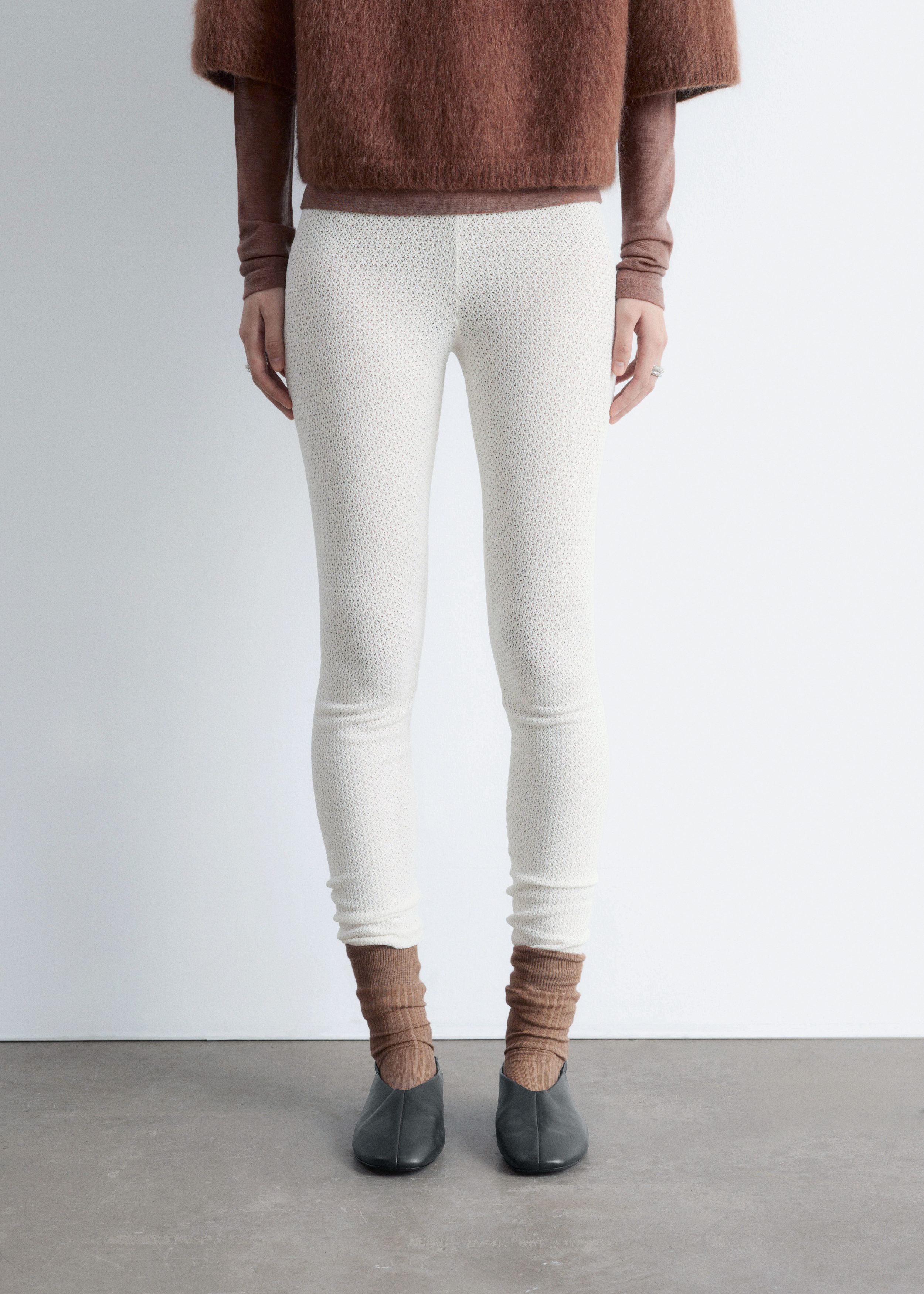 Pointelle-Knit Leggings