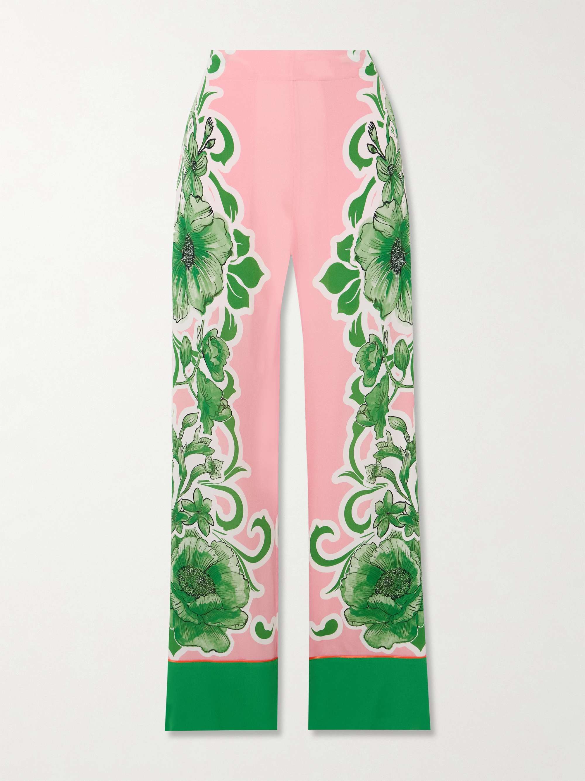 Havana Floral-Print Crepe Straight-Leg Pants