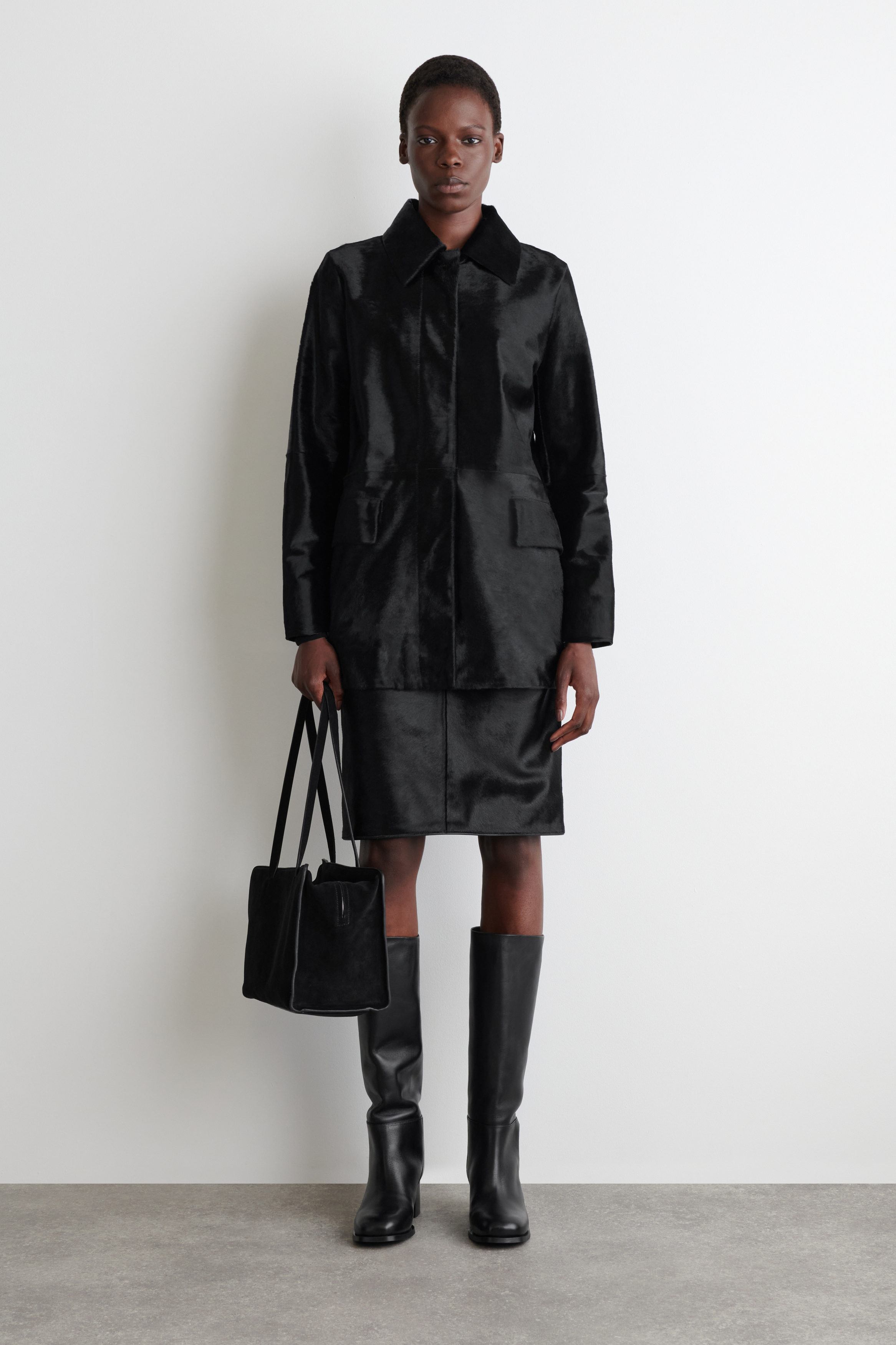 Heeled Leather Knee Boots