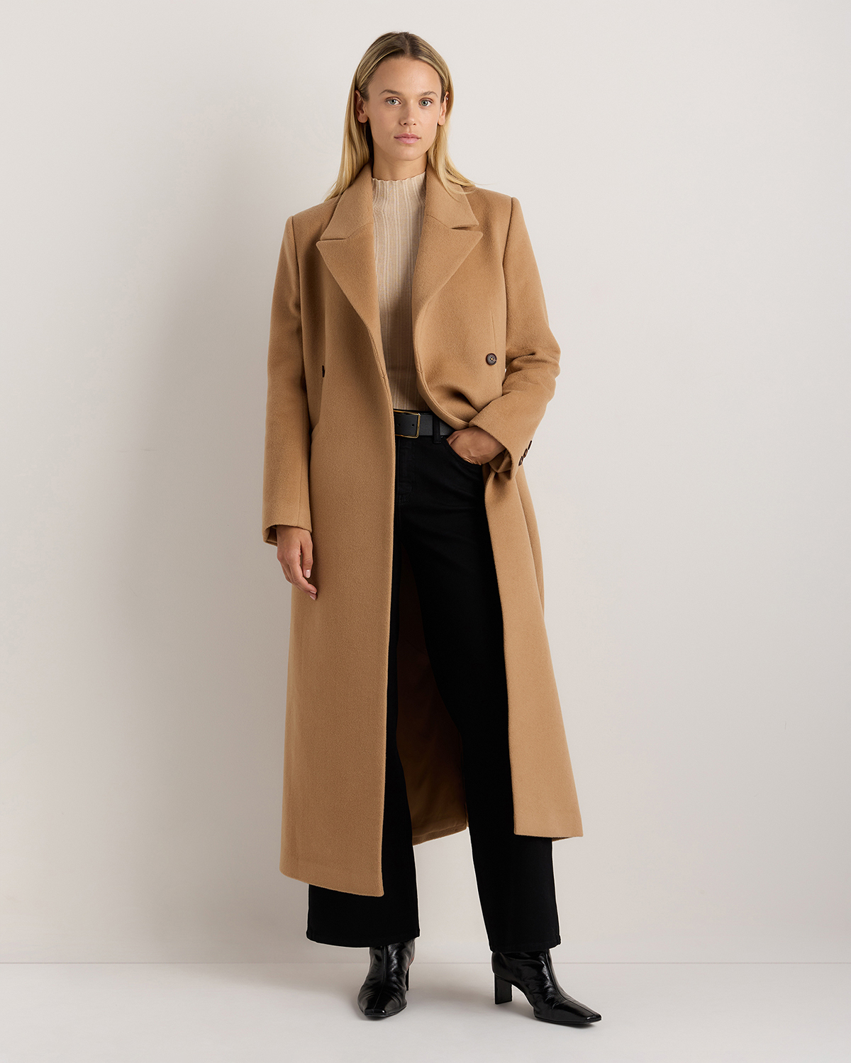 Wool Cashmere Tailored Long Coat