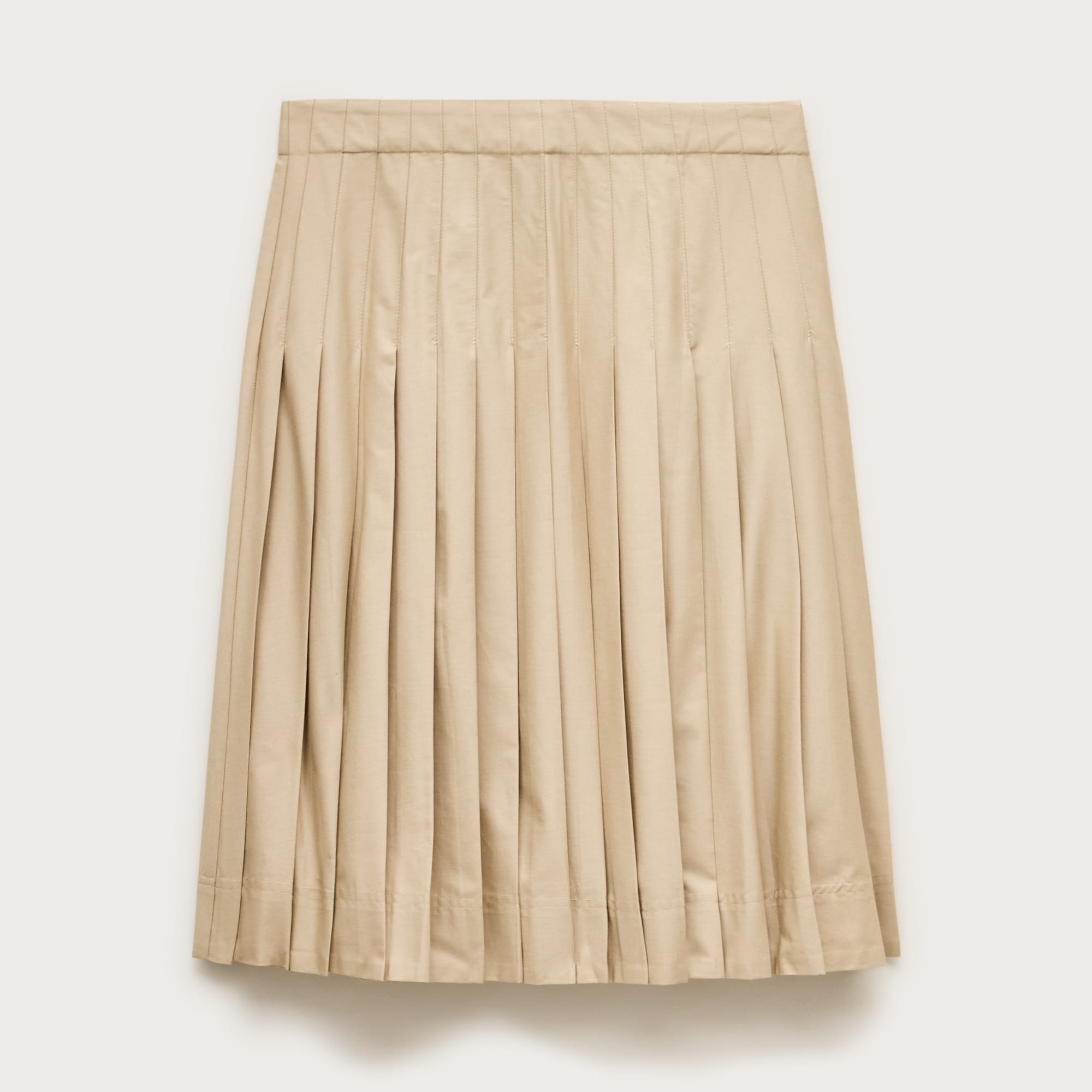 Pleated Skirt in Cotton Poplin