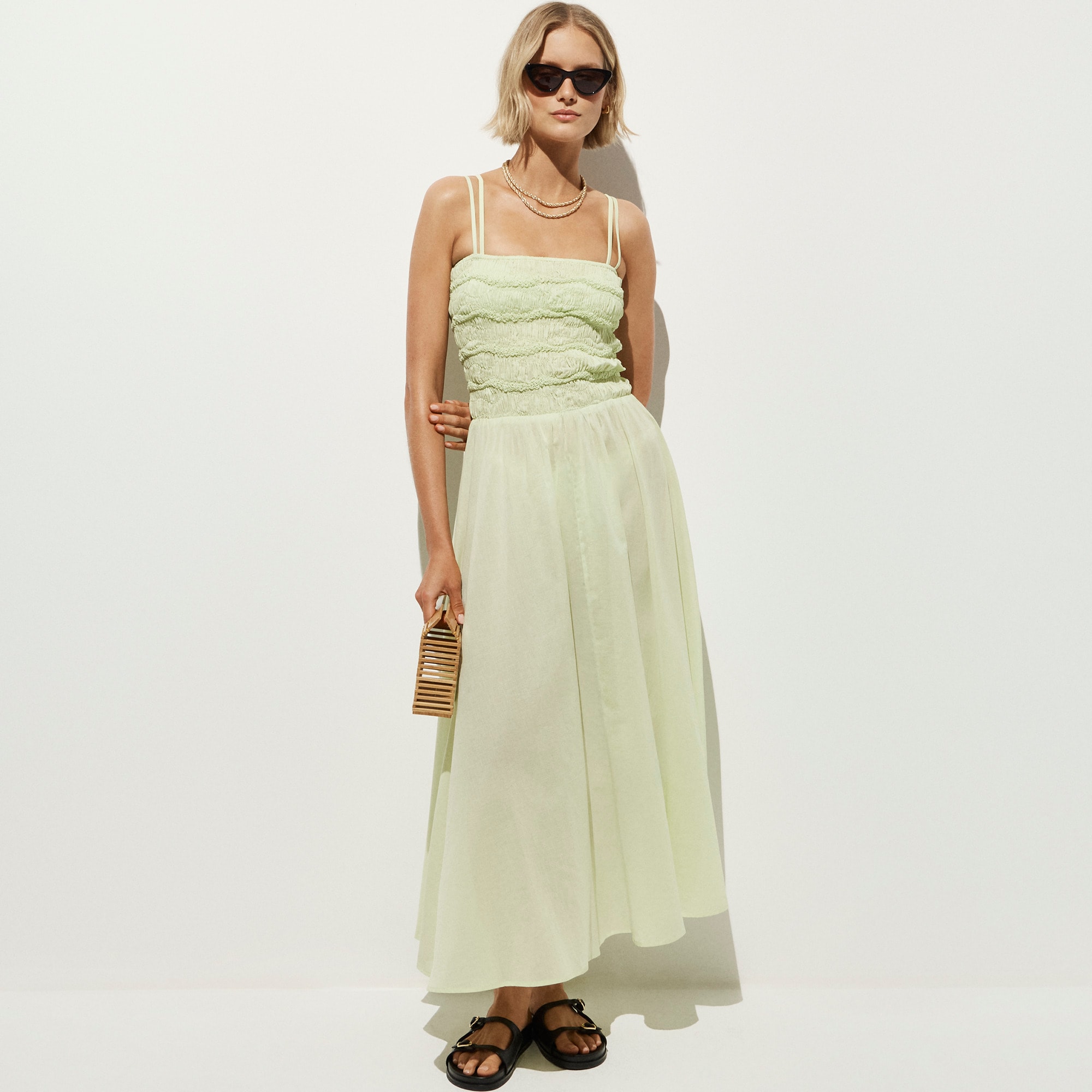 Wave Maxi Dress in Cotton Voile