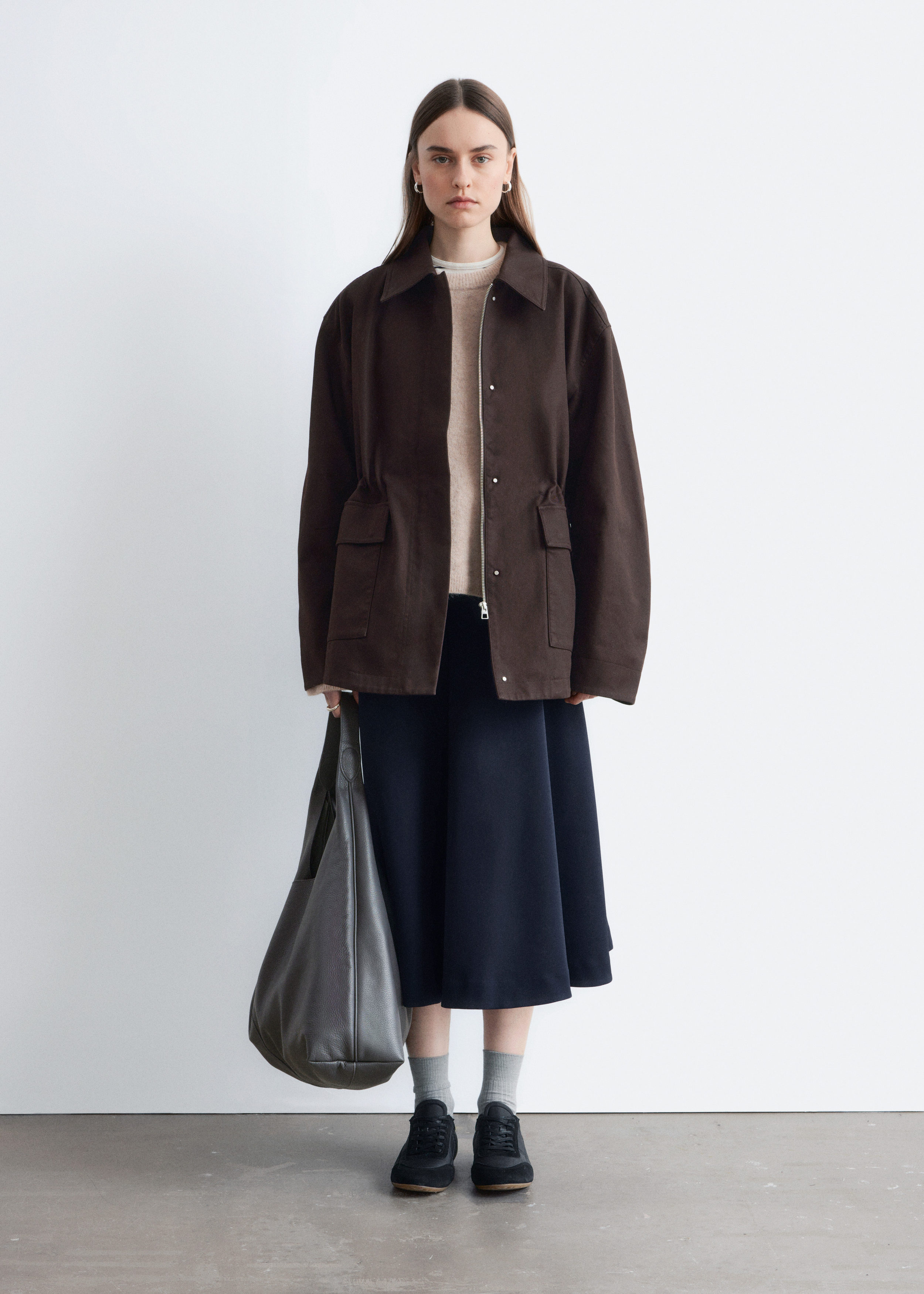 Oversized Drawstring Utility Jacket