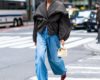 Not Black, Not Brown—Laura Harrier Knows Barrel Jeans Look Best With This Heels Color