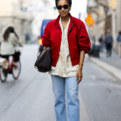 *Not* Sandals—the Anti-Spring Shoe Every Chic Dresser in Milan Is Wearing With Light-Wash Jeans