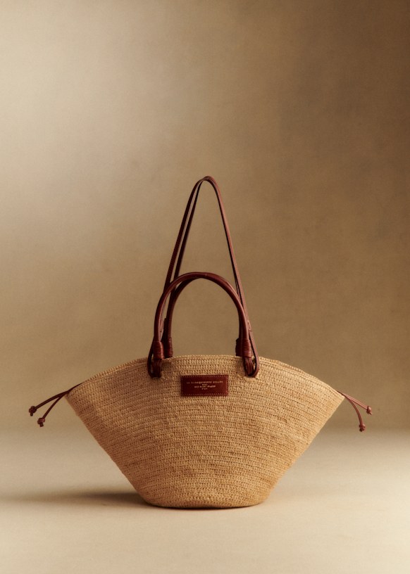 Justine Basket Bag - Natural Raffia - Raffia - S&amp;eacute;zane