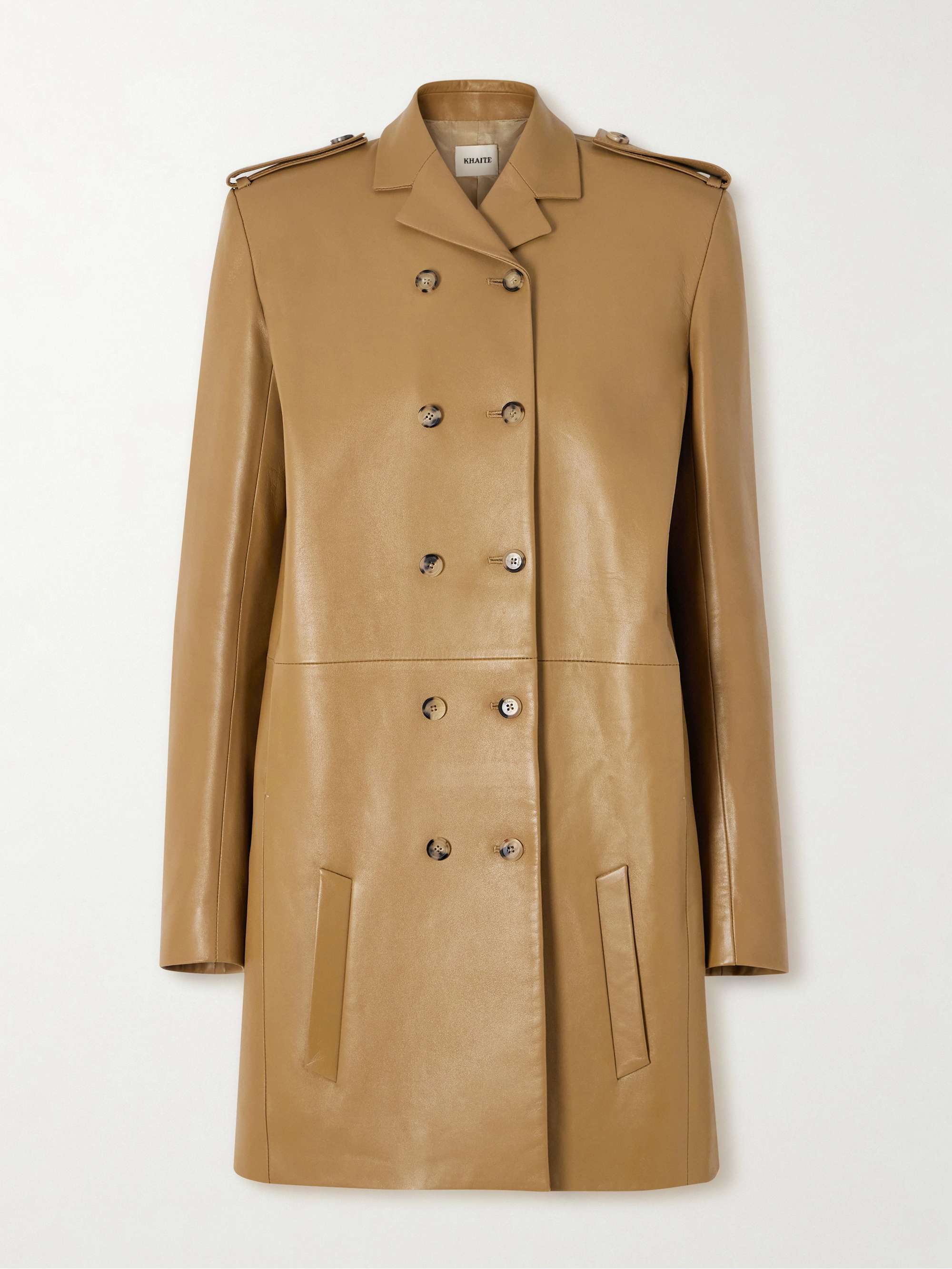 Sadra Double-Breasted Leather Coat