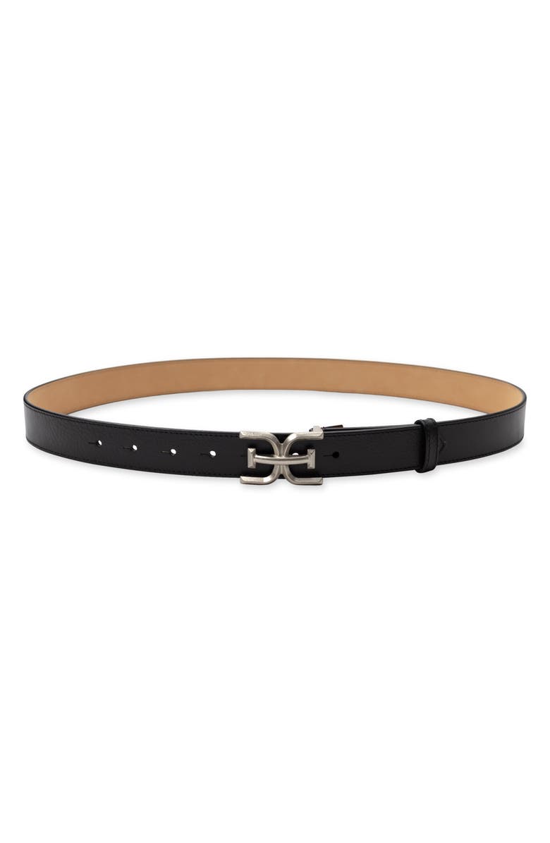 Logo Buckle Leather Belt