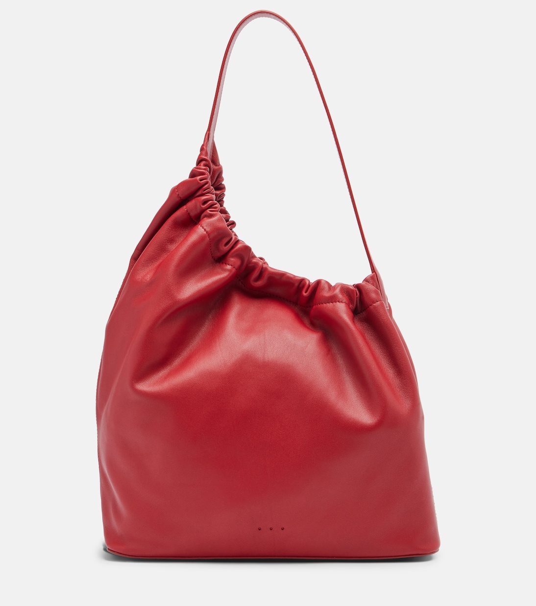 Demi Lune Cloud Medium Leather Shoulder Bag in Red - Aesther Ekme