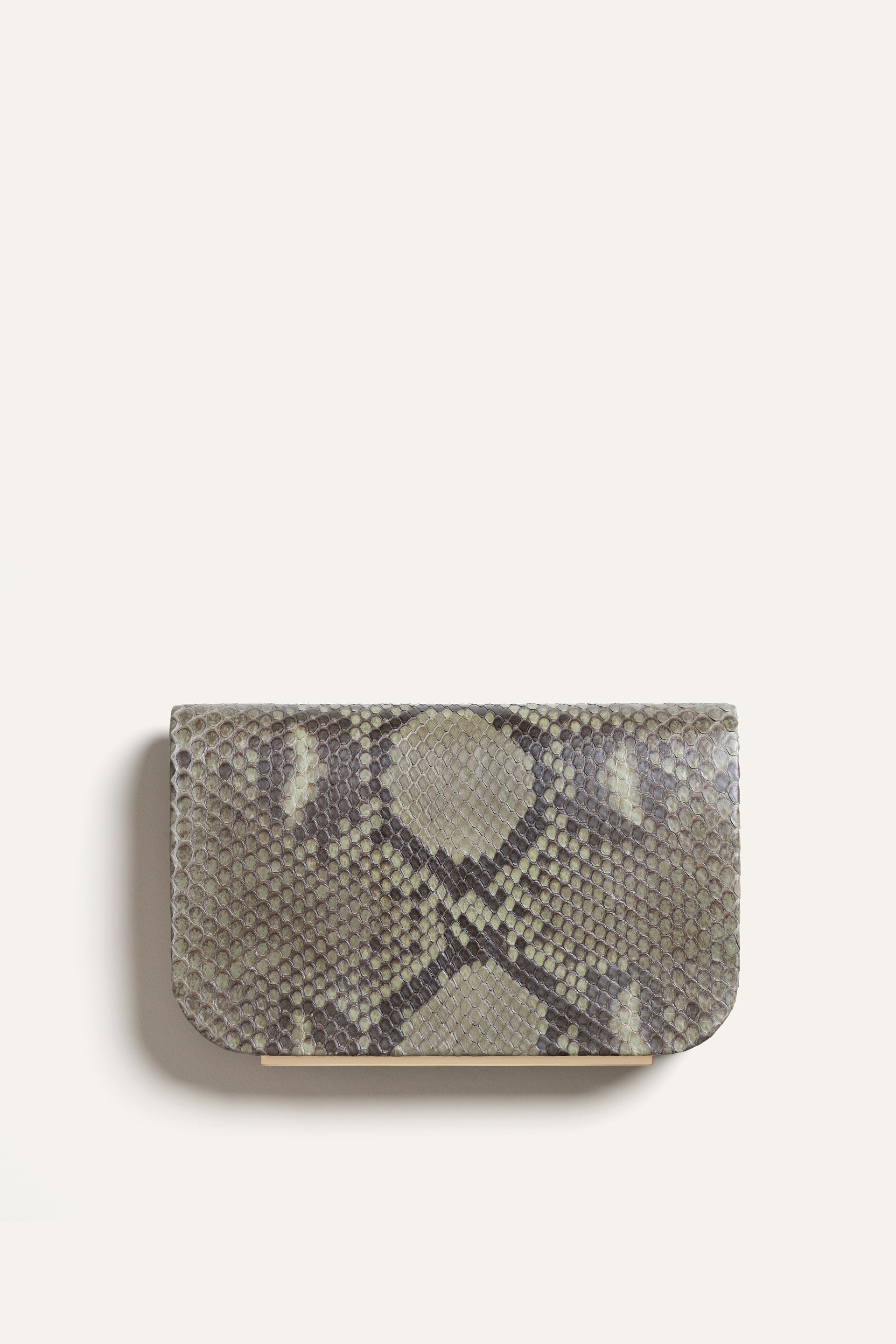 Rio Clutch in Moss Python Leather