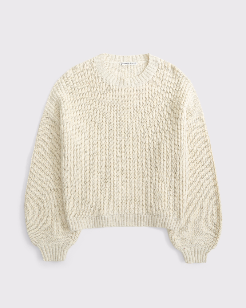 Cotton Textural Crew Sweater