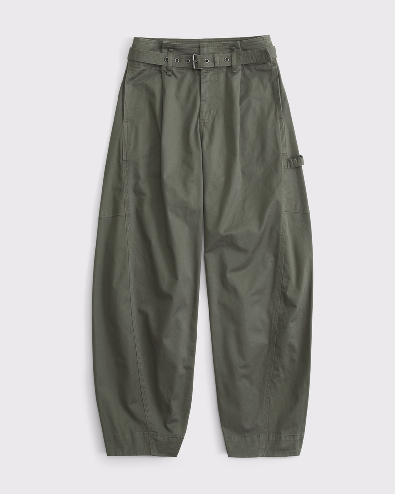 Curve Love Belted Barrel Utility Pant