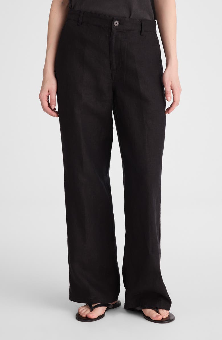 Zoe Relaxed Straight Leg Linen Pants