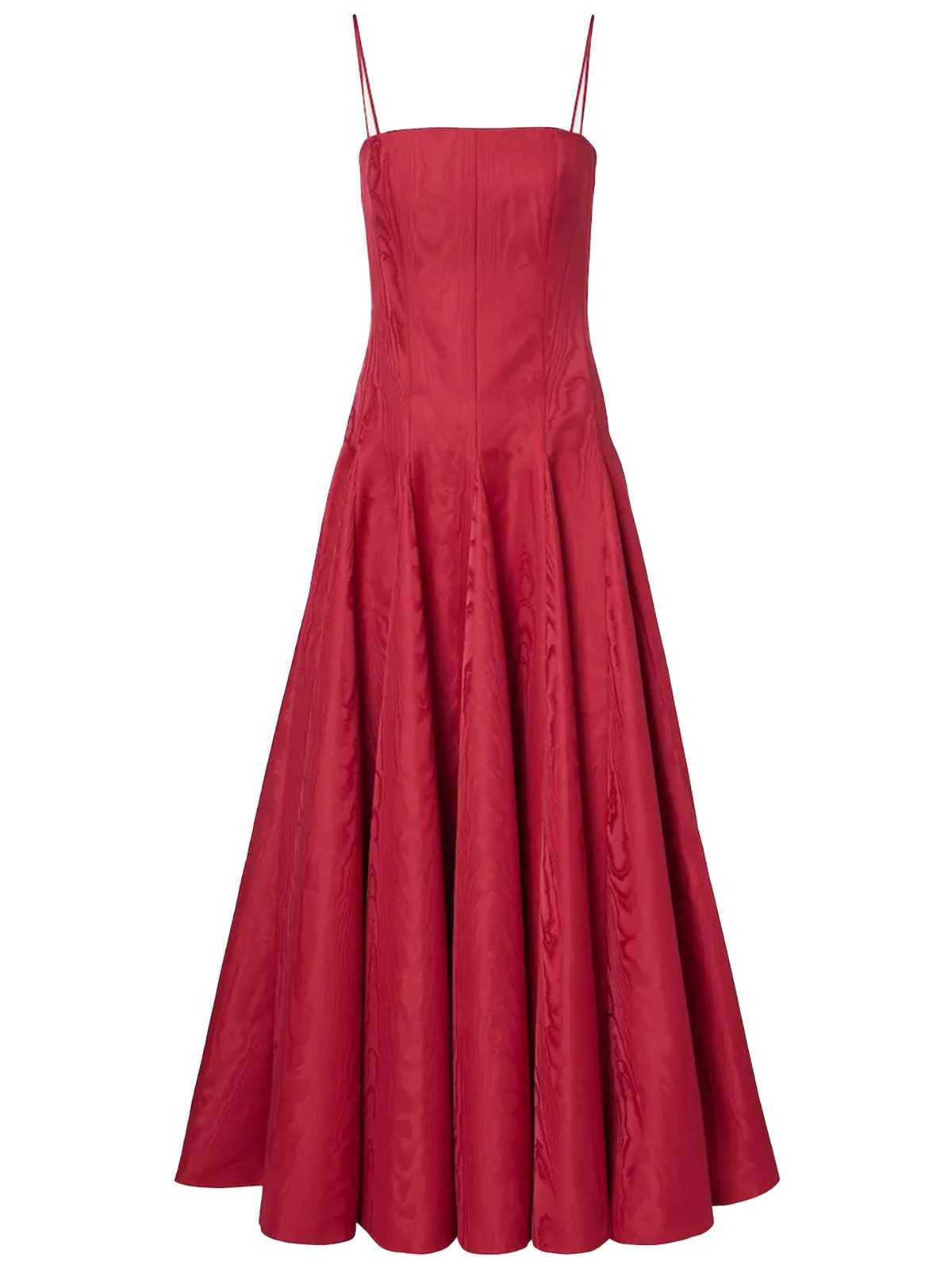 Gracia Pleated Moir&amp;eacute; Mikado Bustier Dress in Red - Emilia Wickstead