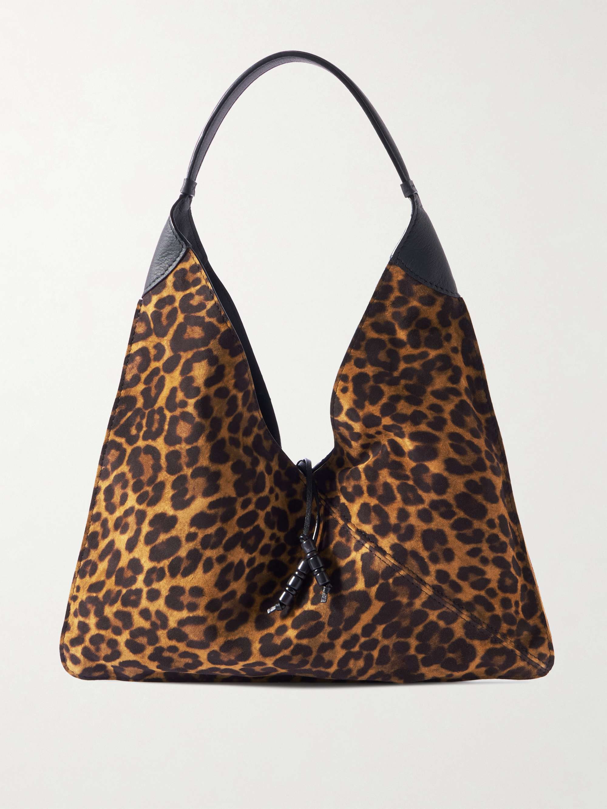 Origami Medium Leopard-Print Suede Tote