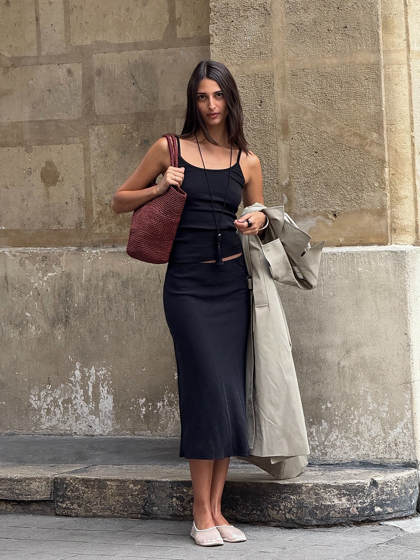 @salome.mory in a Parisian trench coat outfit