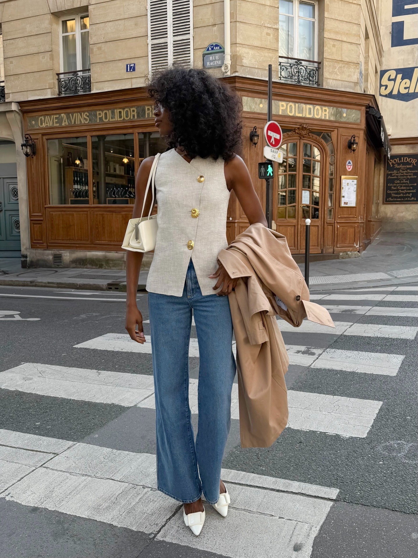 @emmanuellek_ in a Parisian trench coat outfit