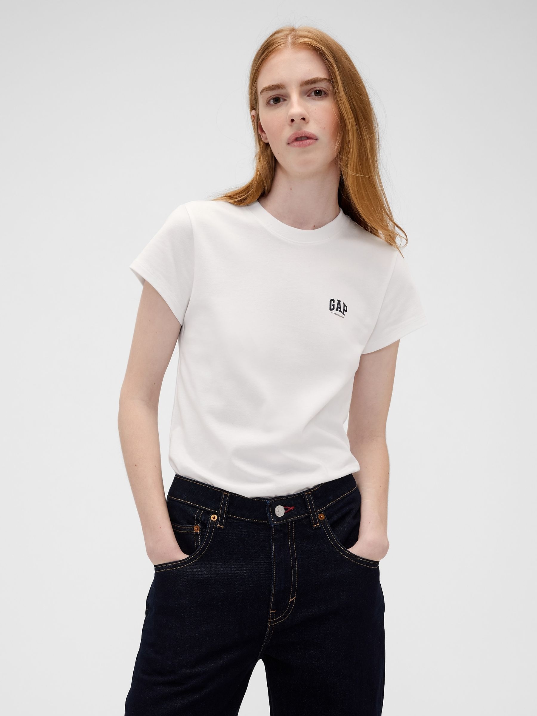 Gap X Victoria Beckham White Logo T-Shirt