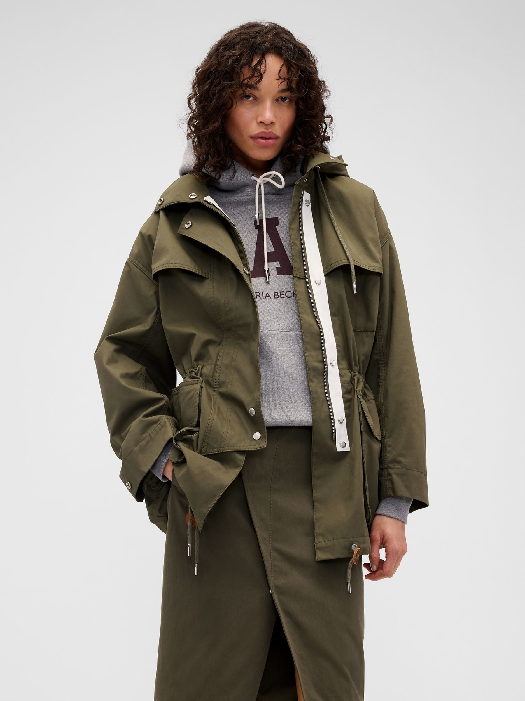 Gap X Victoria Beckham Khaki Green Parka Jacket