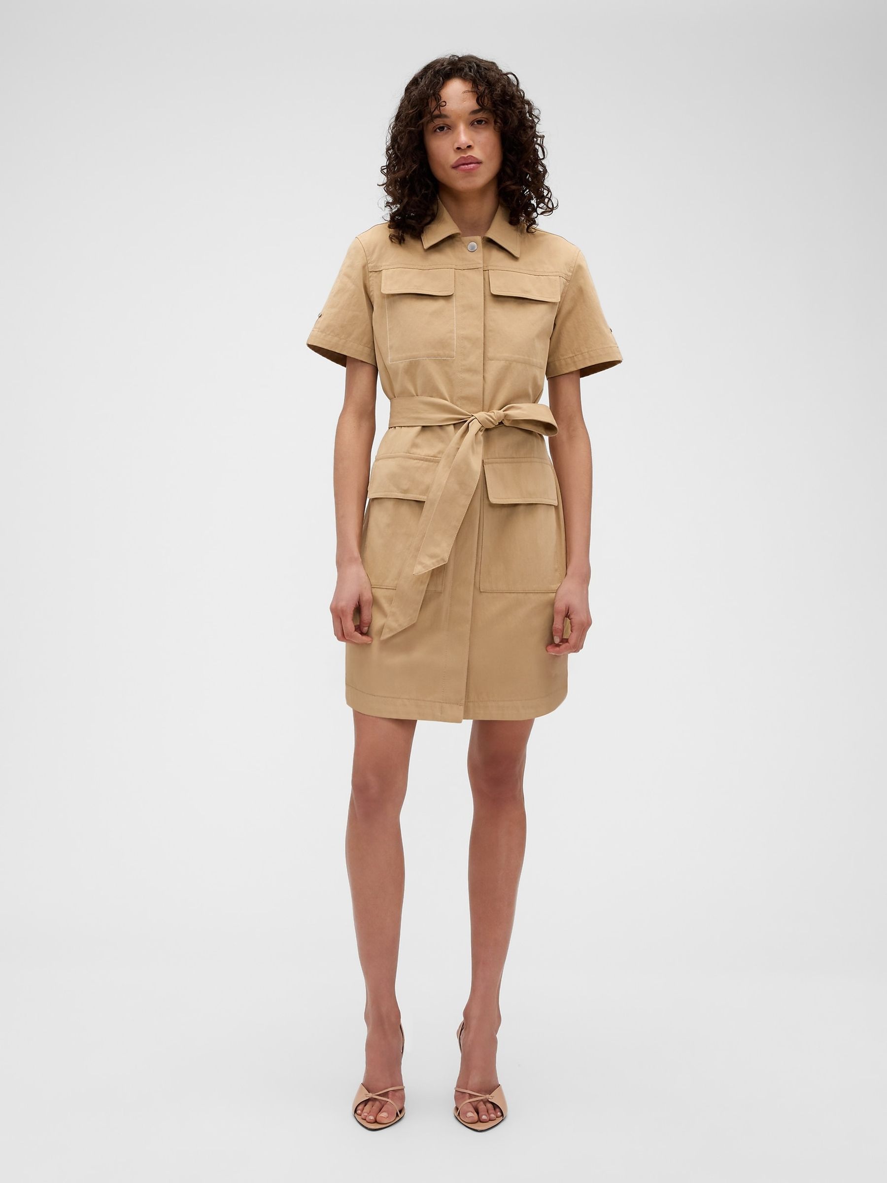 Gap X Victoria Beckham Beige Utility Mini Dress