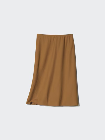 Linen Blend Narrow Midi Skirt