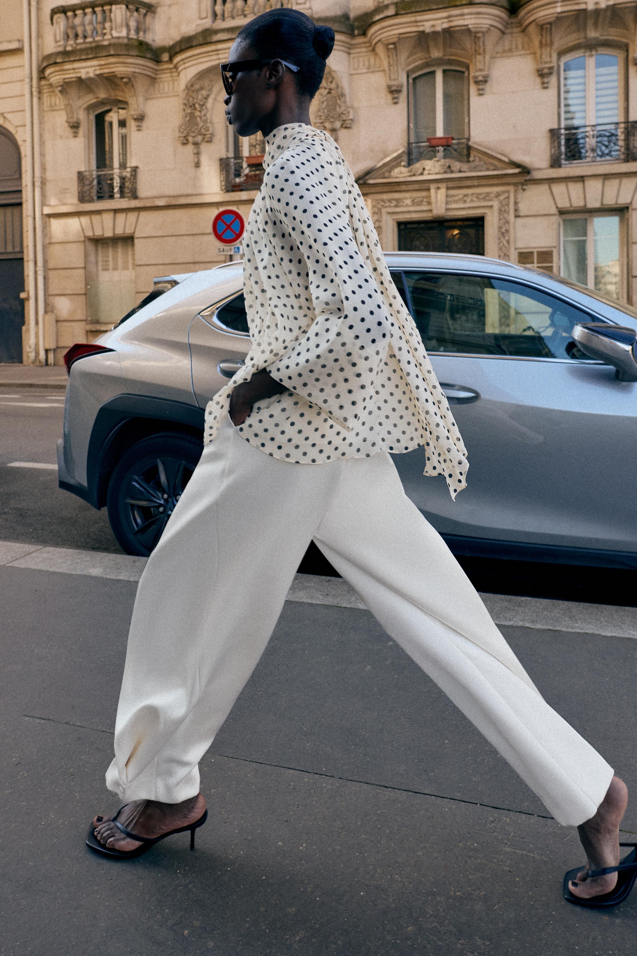 Polka Dot Blouse With Bow