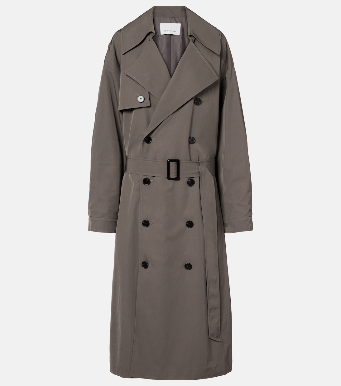 Mavis Oversized Trench Coat in Grey - the Frankie Shop