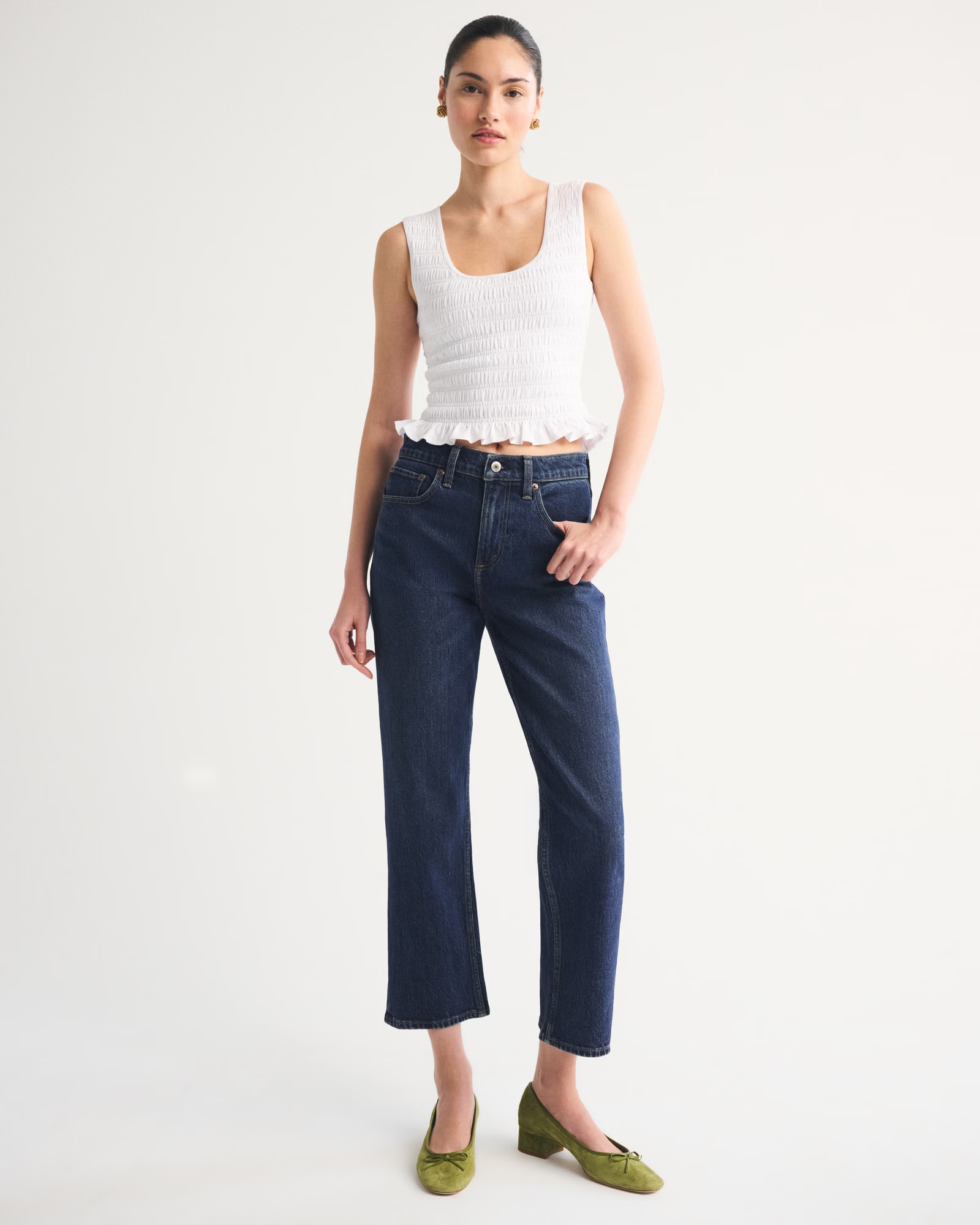 Abercrombie, High Rise 90s Cropped Straight Jean